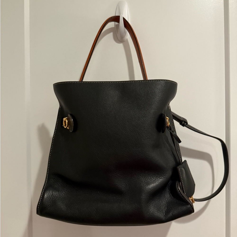 Tory Burch Lee Radziwill Black and Brown Shoulder Bag - Picture 8 of 14